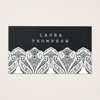 Tarjetas de visita Premium Black Lace White Lace