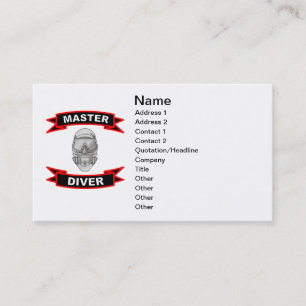 Tarjetas de visita principales del buceador