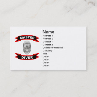 Tarjetas de visita principales del buceador
