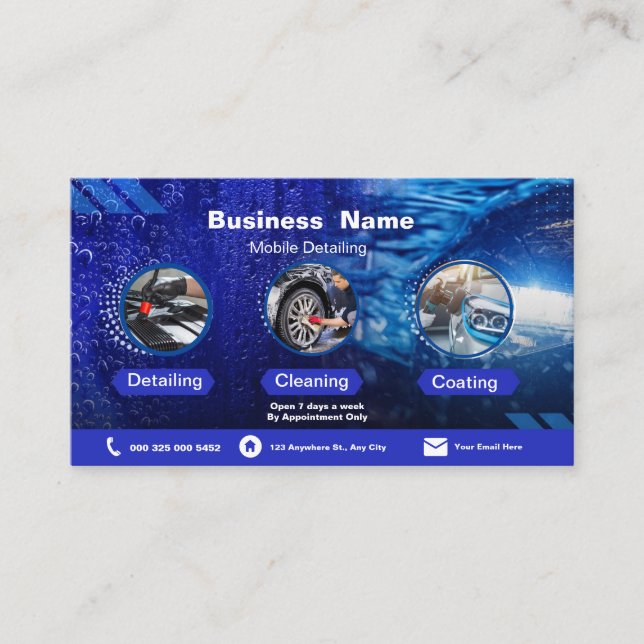 Tarjetas de visita profesional Blue Modern Detaili (Anverso)