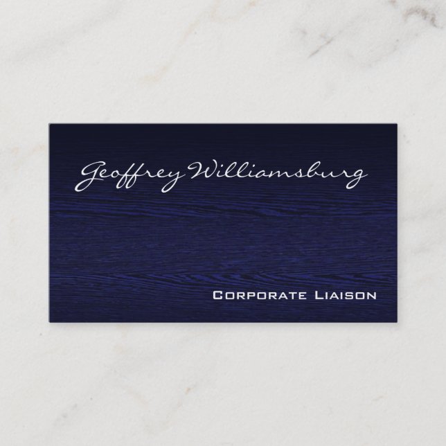 Tarjetas de visita profesional Blue Wood (Anverso)
