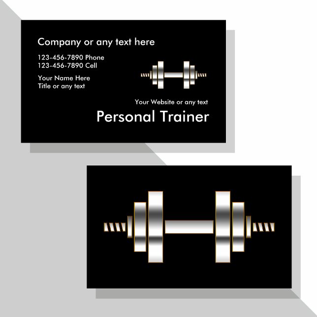 Tarjetas de visita profesional Classy Fitness Pers (Subido por el creador)