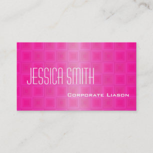 Tarjetas de visita profesional de cuadrados rosas