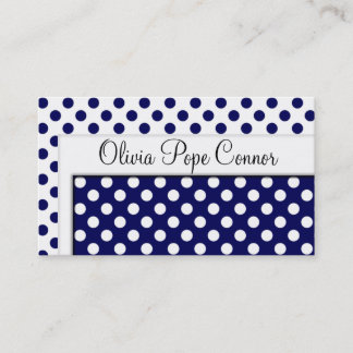 Tarjetas de visita profesional de dot de polka azu