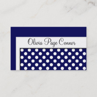 Tarjetas de visita profesional de dot de polka azu