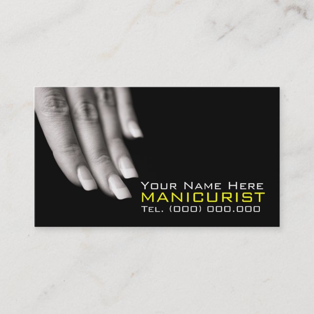 Tarjetas de visita profesional de manicura (Anverso)