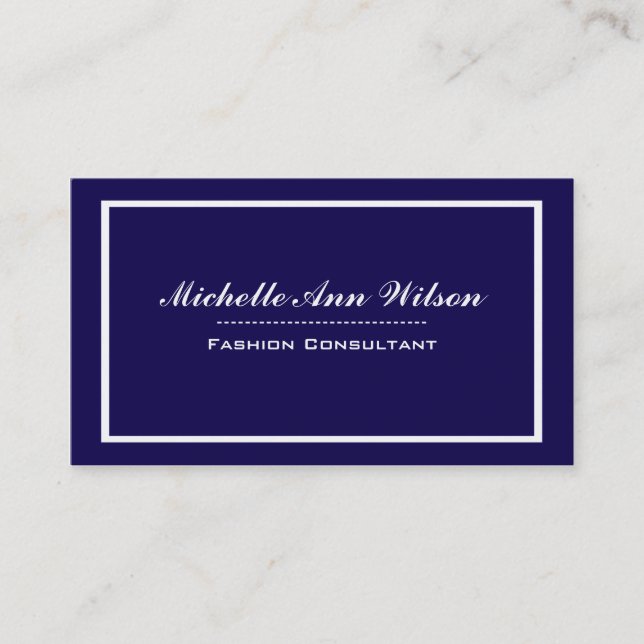 Tarjetas de visita profesional de Navy Blue Square (Anverso)
