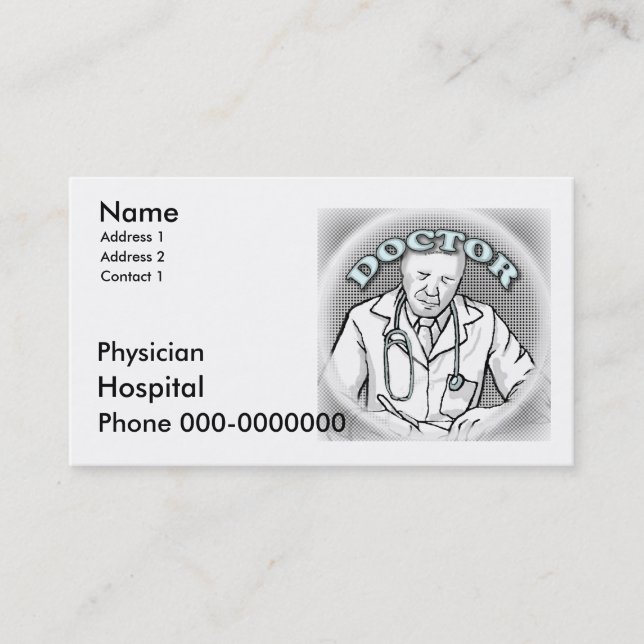 Tarjetas de visita profesional del médico (Anverso)