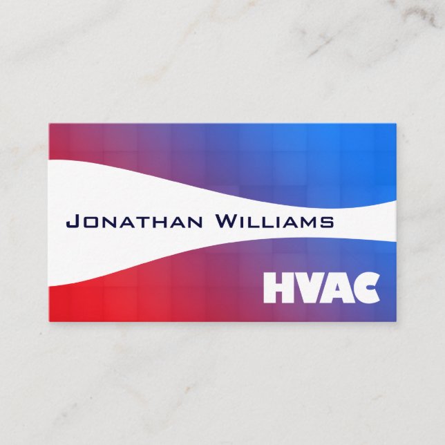 Tarjetas de visita profesional HVAC modernas (Anverso)