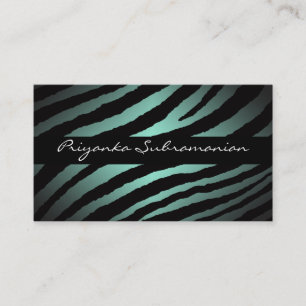 Tarjetas de visita profesional Mint Zebra moderna