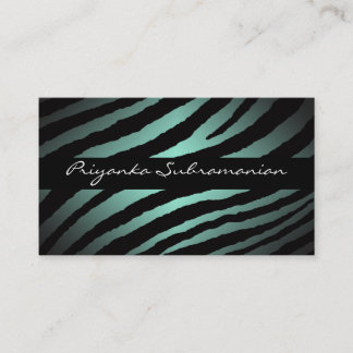 Tarjetas de visita profesional Mint Zebra moderna