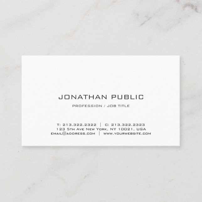 Tarjetas de visita profesional moderna Elegante Si (Anverso)