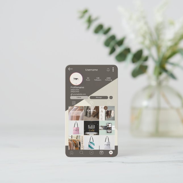 Tarjetas de visita profesional modernas | Diseño p (Anverso de pie)