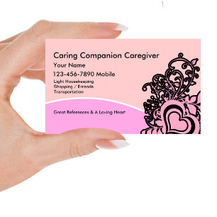 Tarjetas de visita profesional para cuidadores