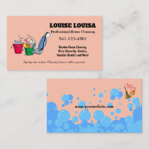 Tarjetas de visita profesional para limpieza de ca