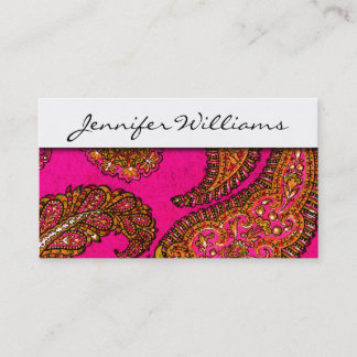 Tarjetas de visita profesional Pink Paisley modern
