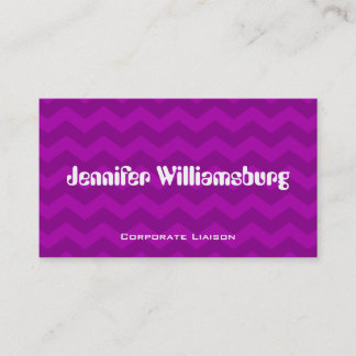 Tarjetas de visita profesional Retro Purple Chevro