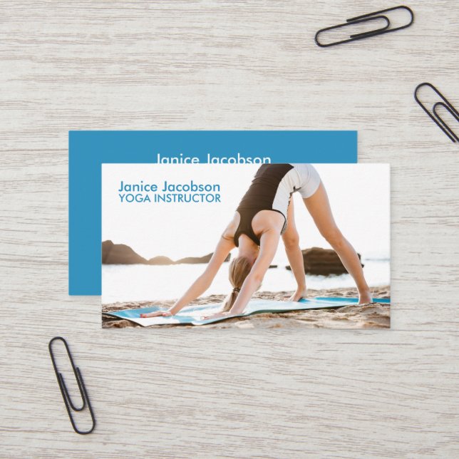 Tarjetas de visita profesional Yoga Stretch Fitnes (Anverso/Reverso In Situ)