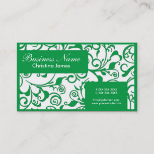 Tarjetas de visita profesionales de damasco blanco