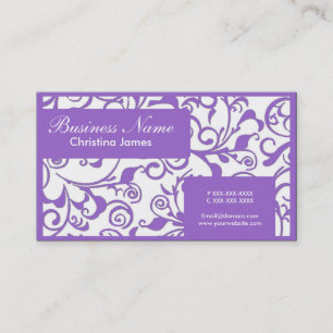 Tarjetas de visita profesionales de damasco blanco