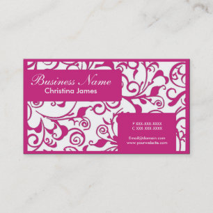 Tarjetas de visita profesionales de damasco blanco