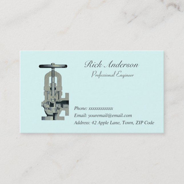 Tarjetas de visita profesionales del ingeniero (Anverso)