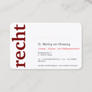 Tarjetas de visita profesionales para abogado vino