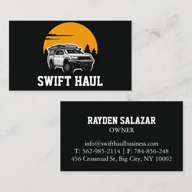 tarjetas de visita profesionales para camiones (Anverso / Reverso)