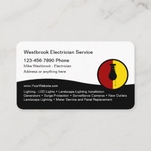 Tarjetas de visita profesionales para electricista