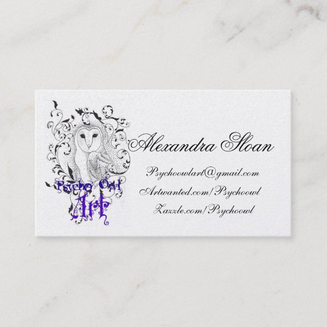 Tarjetas de visita psicas del búho (Anverso)