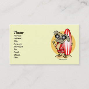Tarjetas de visita Pug Style Surfin