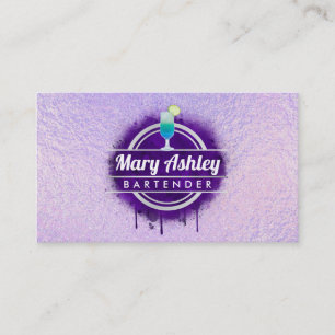 Tarjetas de visita Purple Bartender