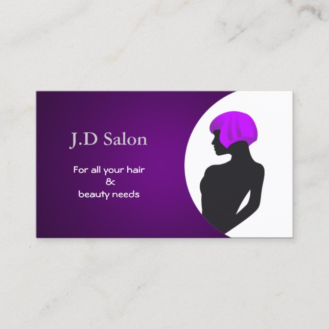 tarjetas de visita purple Hair Salon (Anverso)