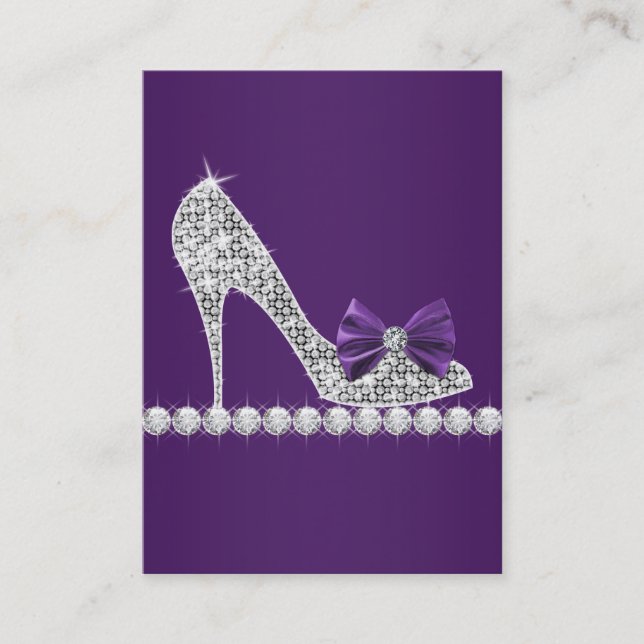 Tarjetas de visita Purple High Heel Shoel (Anverso)