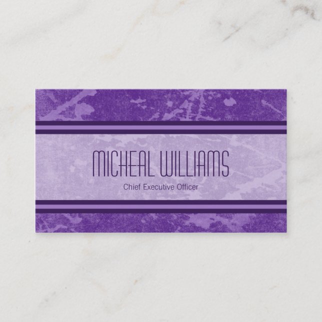Tarjetas de visita Purple Modern CEO Company (Anverso)