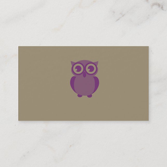 Tarjetas de visita Purple Owl (Reverso)
