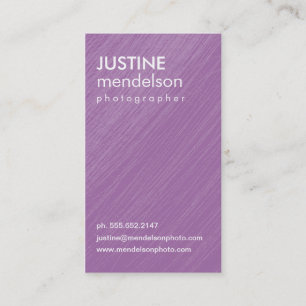Tarjetas de visita púrpuras de la fotografía de 