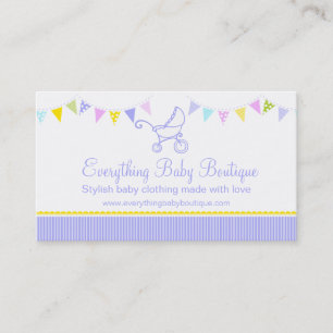 Tarjetas de visita púrpuras del boutique del bebé