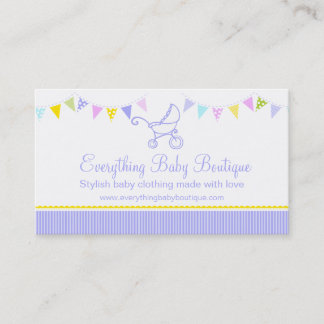 Tarjetas de visita púrpuras del boutique del bebé