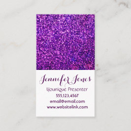tarjetas de visita púrpuras del purpurina