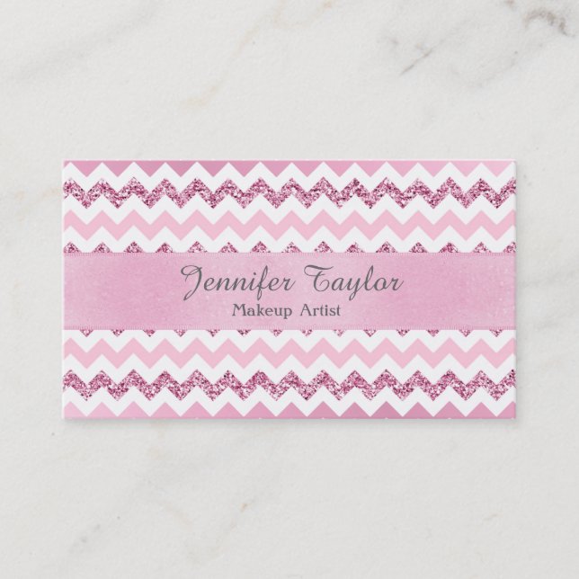 Tarjetas de visita Purpurina Chevron Zigzag (Anverso)