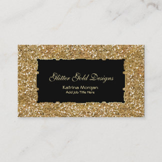Tarjetas de visita purpurina Gold Elegance