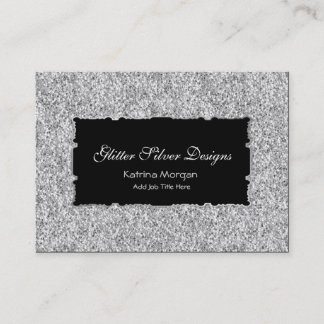 Tarjetas de visita purpurina Silver Elegance