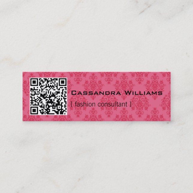 Tarjetas de visita QR del CÓDIGO rosado del (Anverso)