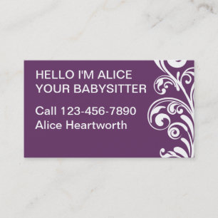 Tarjetas de visita que cuid losan nin¢os simple