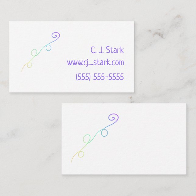 Tarjetas de visita Rainbow Doodle (Anverso / Reverso)