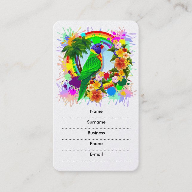 Tarjetas de visita Rainbow Lorikeet Parrot (Anverso)
