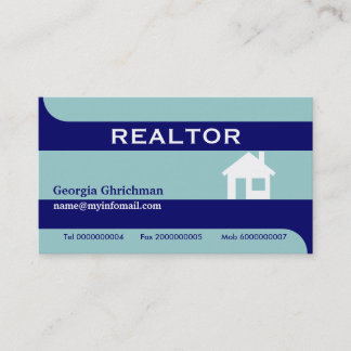 Tarjetas de visita Realtor/Inmobiliaria - azul
