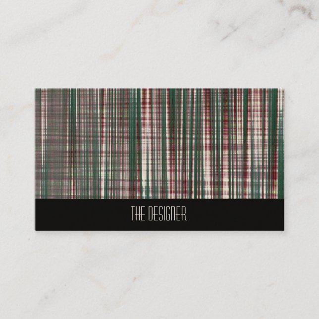 Tarjetas de visita Resumen Maroon Forest Green Pla (Anverso)