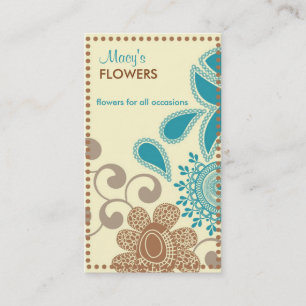 Tarjetas de visita retras de la floristería